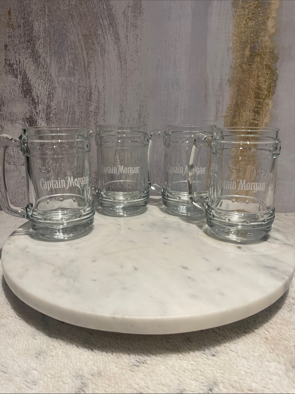 Captain Morgan Rum drinking Clear Mugs - Set of 4